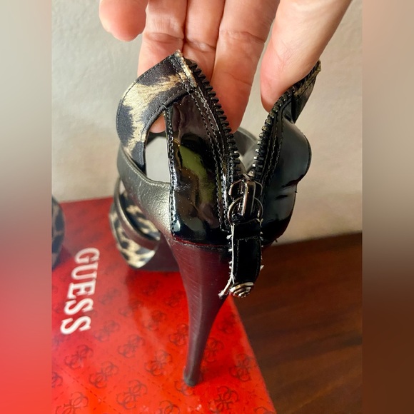 GUESS BRONZE LEOPARD PLATFORM STILETTOS — Size 8.5 - Picture 14 of 17